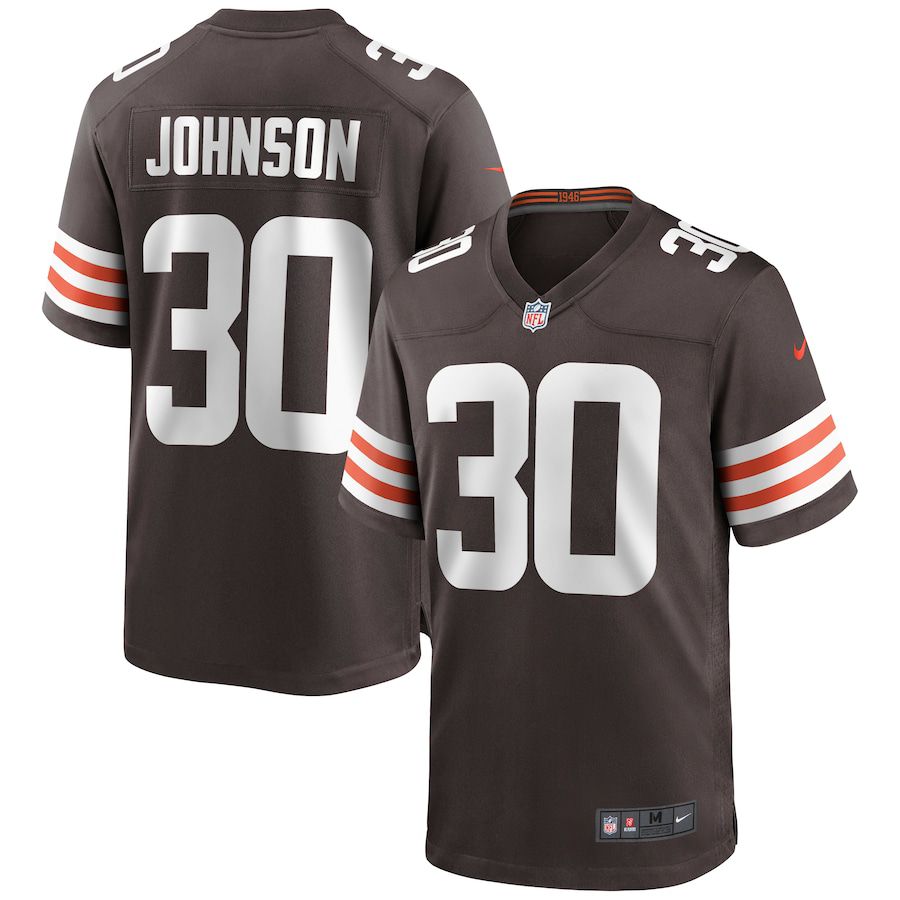 Men Cleveland Browns 30 DErnest Johnson Nike Brown Game NFL Jersey